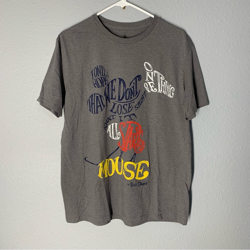 Walt Disney Mickey Mouse It All Started With a Mouse Graphic Tee Shirt